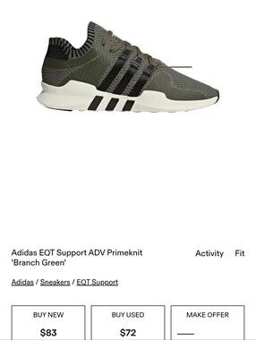 Adidas Olive Green and Black Knit Slip-On Sneakers